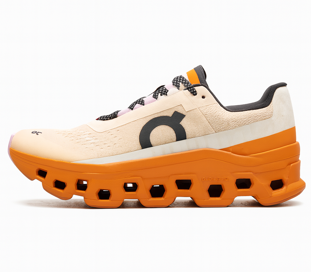 On Cloudmonster “Fawn | Turmeric”